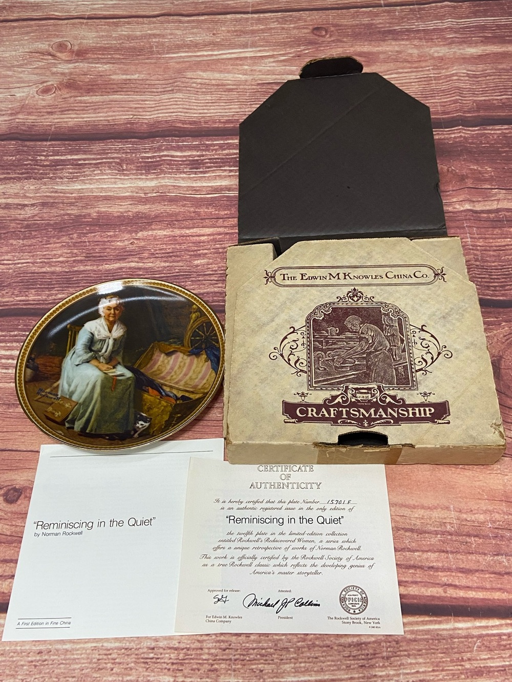 Norman Rockwell "Reminiscing in the Quiet" plate Vtg Vintage